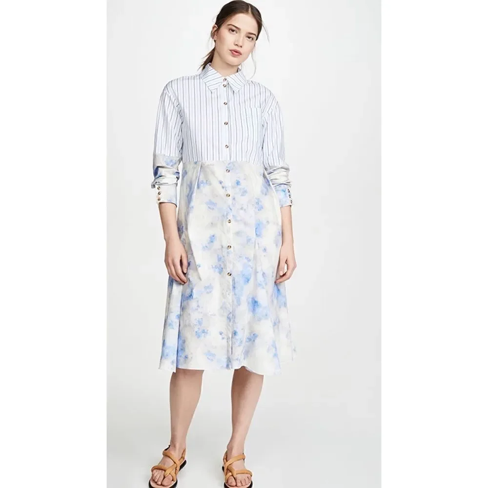 Baum Und Pferdgarten Adelma Top Striped Shirt Dress Blue Size 36